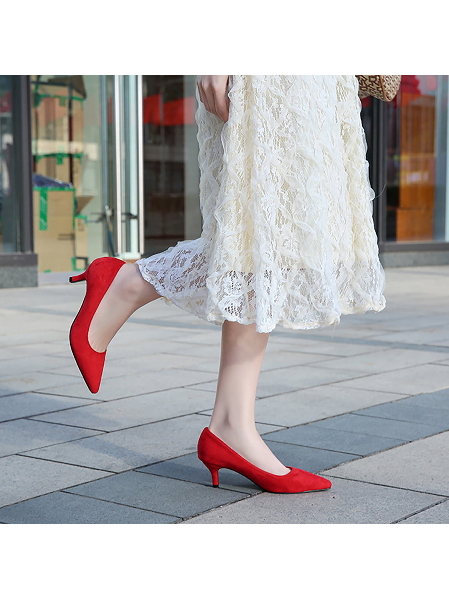 womens red dress shoes